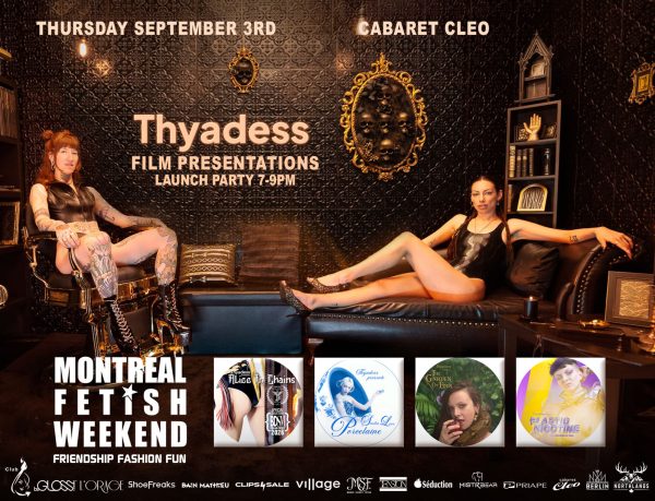 Cabaret Cafe Cleo Cleopatre Thyadess Films Montreal Fetish Weekend Festival Fashion Latex LGBTQ party event Cabaret Cafe Cleo Cleopatre Thyadess Films Montreal Fetish Weekend Festival Fashion Latex LGBTQ party event