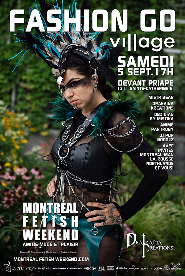 DRAKAINA KREATIONS MISTR BEAR OBZIDIAN BY MISTIKA VILLAGE FASHION GO Montreal Fetish Weekend Festival Fashion Latex LGBTQ party event